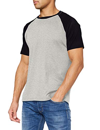Preisvergleich Produktbild Urban Classics Herren Raglan Contrast Tee T-Shirt, grey / navy, 5XL