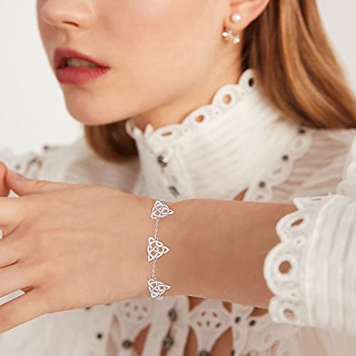 Palpitate Irish Bracelet Celtic Knot Bracelet 925 Sterling Silver Good Luck Irish Gifts Celtic Jewelry for Women Wife Mom Her3