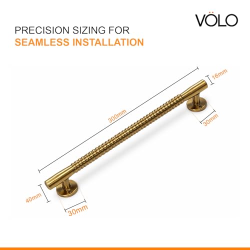 Image of VOLO Main Door Pull Push Handle for Main Entry | Interior Exterior Use | Modern Home Office Door Hardware Pull Handle | (Antique Brass, 12 Inch (300MM), Pack of 2 Piece (K-59))