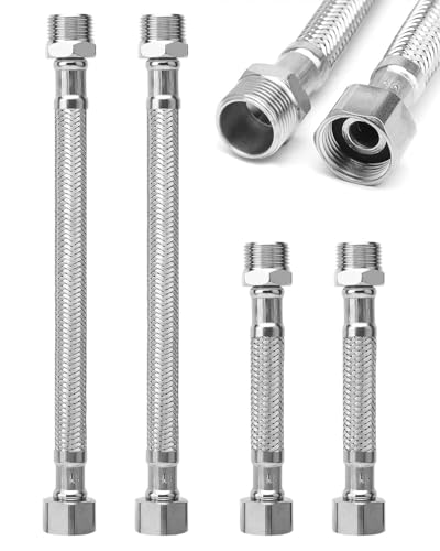 【Flessibile e Resistente】Flessibile alta pressione 3/8 anti-torsione, ideale per spazi stretti e alte pressioni (fino a 50 bar).