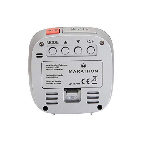 image for MARATHON CL030058GG Compact Alarm Clock with with Snooze, Light Featur