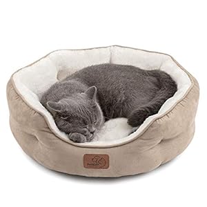 Bedsure Small Dog Bed for Small Dogs Washable – Round Cat Beds for Indoor Cats, Round Pet Bed for Puppy and Kitten with Slip-Resistant Bottom, Camel, 20 Inches