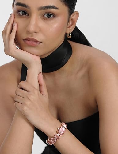 Image of Swarovski Millenia Watch, Octagon Cut Bracelet, Pink, Rose Gold-Tone Finish