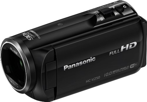 Panasonic HC-V250EG-K Camcorder (50-fach opt. Zoom, 6,7 cm (2,6 Zoll) LCD-Display, Full-HD, WiFi, SD/SDHC/SDXC-Kartenslot) schwarz Panasonic HC-V250EG-K Camcorder (50-fach opt. Zoom, 6,7 cm (2,6 Zoll) LCD-Display, Full-HD, WiFi, SD/SDHC/SDXC-Kartenslot) schwarz
