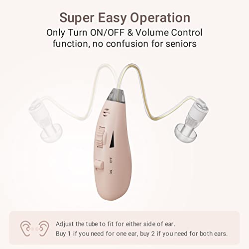 Ibstone Rechargeable Hearing Aids For Seniors And Adults, Otc Behind-The-Ear Hearing Aids, With Speaker-In-Canal Design For Clear Sound With Noise Cancellation, Beige, Pair, B08 (Single) #TOP4