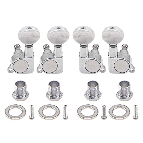 4Pcs Yootones Ukulele Tuner Tuning Pegs Keys 2L2R Machine Heads Set Compatible with 4 String Ukulele...