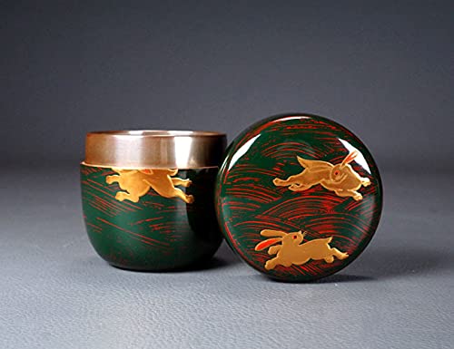Amazon.co.jp: 千寿美術吉田華正 波兎蒔絵 青海波塗大棗 （内銀