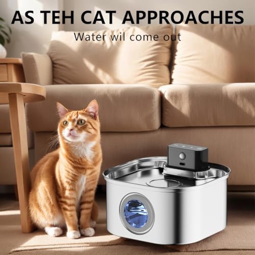 Fuente automática para agua de mascotas con sensor de movimiento miniatura 3