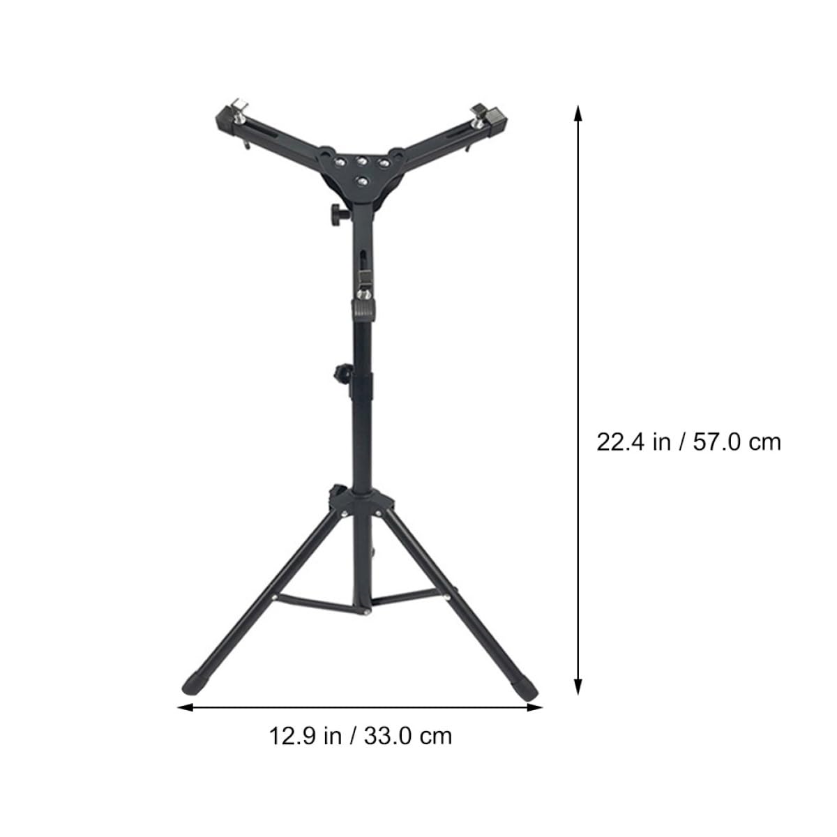 BESTYASH Supporto per Rullante Muto Regolabile 12 Pollici Treppiede in Gomma per Esercitazione Batteria Jazz per Principianti e Musicisti Portatile e Stabile