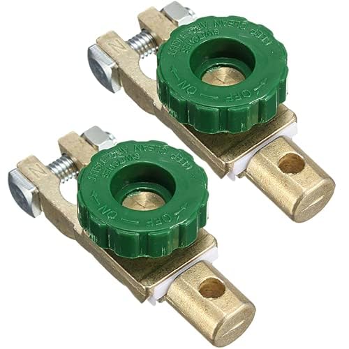 2 Pack Car Battery Isolator, Switch Top Post Battery Terminal Link Switch, Battery Master Disconnect Switch Power Cut Off Kill Switch for Marine Boat Small Yacht RV Camper Auto Truck Vehicle black