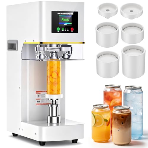 Commercial Can Sealer Machine for Drinks Automatic Beverage Can Sealing Machine with 360 Seam Technology & Auto Lift System Heavy-Duty Soda Sealer for Aluminum & Plastic Cans White