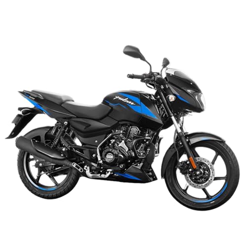 Image of Bajaj Pulsar 125 Sp Seat Di Carbon Ug Motorcycle /Motorbike - Ebony Black & Blue Decals - Ex-Showroom