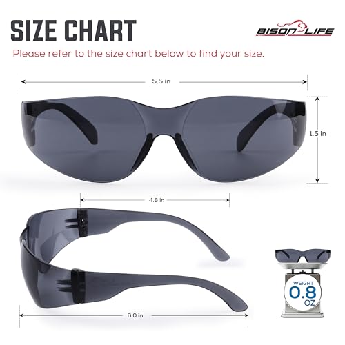 Image of BISON LIFE Clear Safety Glasses - ANSI Z87.1 Certified Scratch & Impact Resistant Eye Protection Goggles for Men & Women