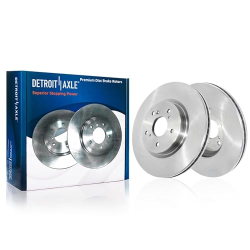 Image of Detroit Axle - Front Brake Kit for 2017-2025 Honda CR-V 2023-2025 HR-V | Disc Brake Rotors Ceramic Brake Pads with Hardware 2018 2019 2020 2021 2022 2024 Replacement 12.28 inch inch Rotors