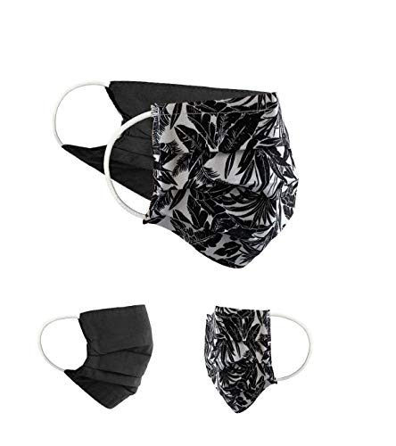BaF Masque en Tissu 100% Coton Lavable OEKO-TEX 100 Lot de 2 Set Pack double Masque Buccal et Nasal Réutilisable Cover