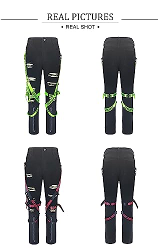 Men's Slim Fit Patchwork Jeans Hip Hop Streetwear Straight with Zip Cargo Denim Pants3