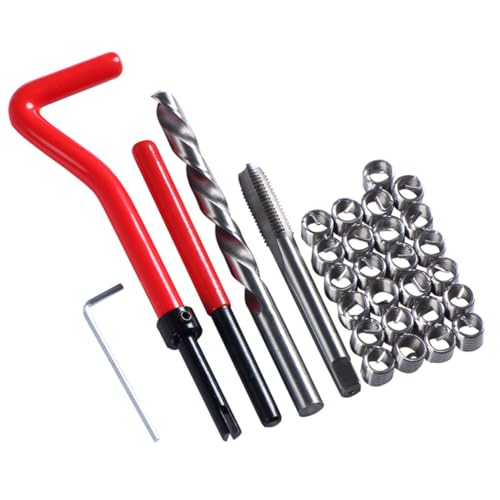 SEWOART 30pcs Thread Repair Kit with Wire Inserts Durable Helical Inserts for Engine and Automotive Repairs Easy to Use Rethreading Tool Set
