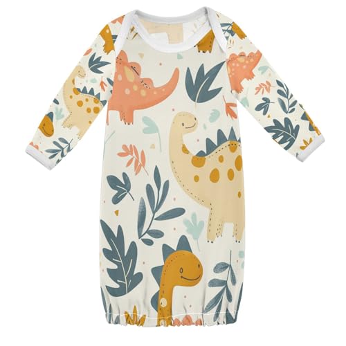 senya Nightdress Sleeper Gown Long Sleeve Nightgown Pajamas Cute Dinosaur for 3-12 Months Multi