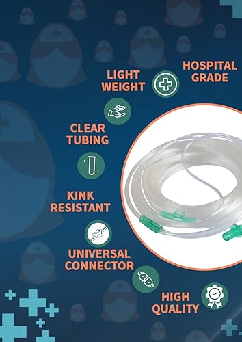 Image of Nasal Cannula for Oxygen Concentrator With Soft Touch, Universal Connector for Adult Oxygen Delivery Cannula for Home, Hospital and Clinical Use (20 Meter, Pack of 2)