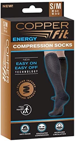 Copper Fit Unisex Compression Sock, Choose Size and Pairs (4, Small/Medium)