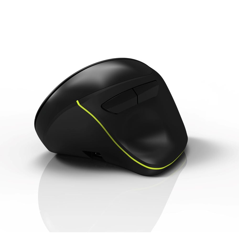 Ergonomiczna bezprzewodowa mysz Bluetooth do ładowania, czarna