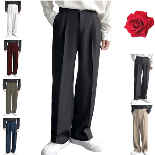 Mens Casual Chino Pants Stretch Waist Lightweight Trousers Classic-Fit Business Dress Pants Slacks for Men