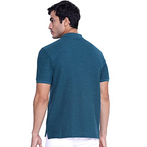 Image of Red Tape Men's Green Melange Collared T-Shirt