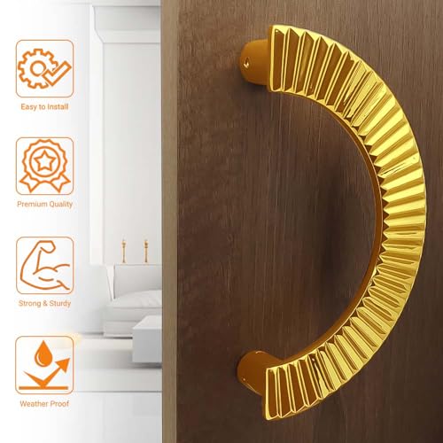 Image of VOLO 8 inch Main Door D Handle /Door Handles for Main Door /Glass Door Handle /Pull Handles, for Home /Office /Hotels(Model- S-618, 160MM) (Pack of 1 Set) (Gold)