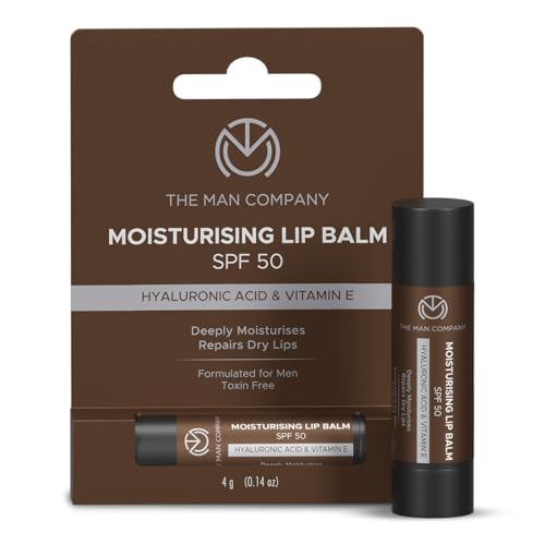 Image of The Man Company Moisturising Lip Balm for Men | For Dry & Chapped Lips| Hyaluronic Acid & SPF Protection | Deep Hydration| | Sun Protection | Soft, Smooth, Healthy Lips | Suitable for Daily Use | 4g (Moisturising Lip Balm)