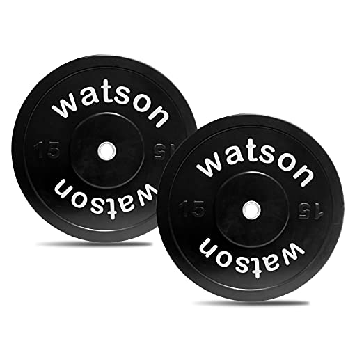 Image of WATSON Dumbbell Plates, 30Kg(15Kgx2) 28mm Bumper Weight Plates With 2 Inch Metal Insert, Strength Training Barbell Weights for Home Gym Workouts