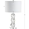 JONATHAN Y 26 Clear Faceted Crystal LED Table Lamp, Glam Modern Contemporary Column Lamp for Bedroom Living Room, White Linen Drum Shade, UL Listed, LED Bulb Included JYL5012A