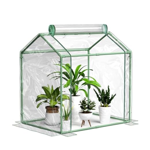 Awvlvwa Mini Greenhouse for Indoor Outdoor Plants, Tabletop Portable Green House with Roll-up Zipper Door ,Small Grow Plant House Tent with Transparent PVC Cover 33.5”(L) x23.2”(W) x32.5”(H)