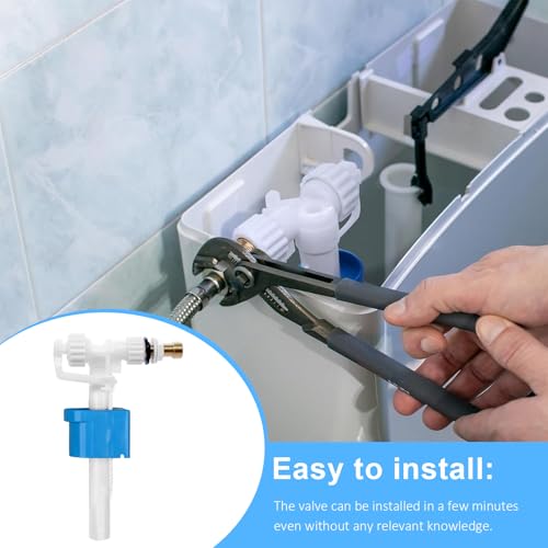 Yunlaishaocer Spülkasten Füllventil,WC Füllventil G3/8 und G1/2,Universelles Seitenfüllventil,Einstellbare Wassermenge,Wassersparend,WC Spülkasten Ersatzteile für die meisten Toilettenspülkästen