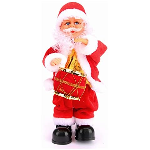 Electric Christmas Santa, AIMMIE Electric Santa Claus Toy with Santa Claus and Drum Christmas Singing Santa Musical Shaking Santa Party Decorations Christmas New Year Gift for Kid Boys Girls Teenager Cover