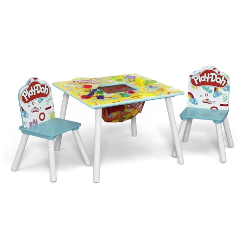 Delta Children- Play Doh Table and 2 Chair Set Includes 10-Pack of Assorted 1oz Play Doh Cans and 51 Accessories