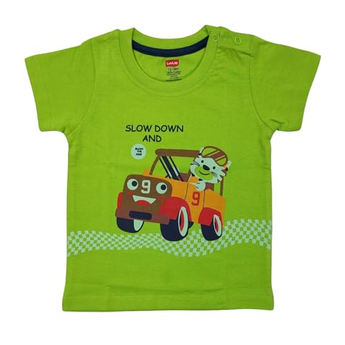Image of LuvLap Baby Boys Regular Fit 100% Cotton Half Sleeves Boys T-Shirts Pack of 4