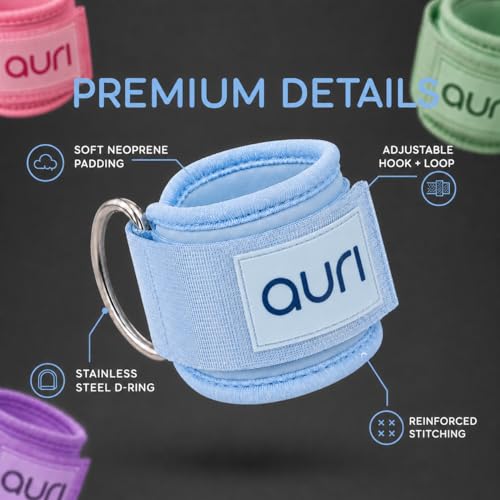 Auri Fit Padded Ankle Strap with Stainless Steel D-Ring - Plush, Luxury, Aesthetic Neoprene for Comfort and Support for Glute, Leg, & Booty Workouts - Cable Exercise Machines, Kickback, Leg Extension, Hip Abductor (Skye - Single) - image 7