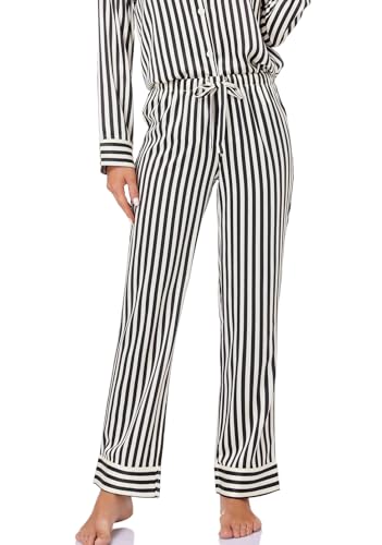 Image of Serenedelicacy Women's Satin Pajama Set Long Sleeve Button Down Sleepwear 2-Piece Silky Pj Set