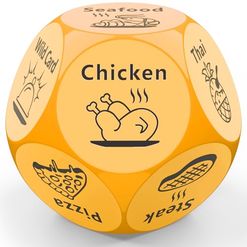 Stocking Stuffers for Men Women Christmas White Elephant Gifts for Adults Date Night Food Dice Anniversary Birthday Wedding Couples Gifts for Him Her Men Women Husband Boyfriend Girlfriend (Yellow)