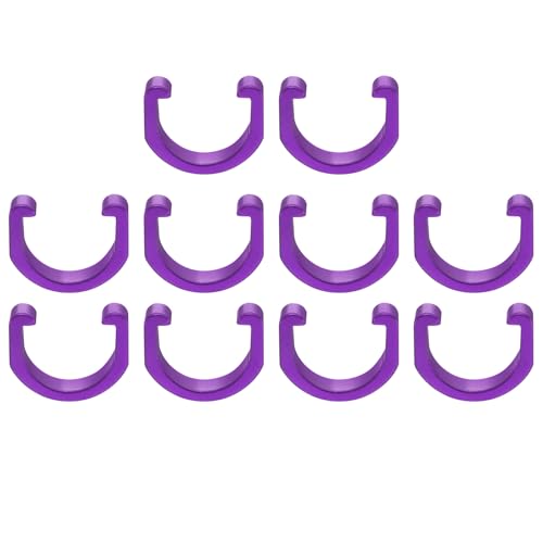 HARFINGTON 10pcs Bicycle Cable Clamps C-Clips Aluminum Alloy Housing Hose Guide U-Clips Brake Derailleur Shifter for MTB Road Bike, Purple