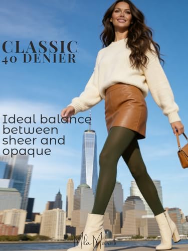 Image of Mila Marutti Women's Tights Semi Opaque Stockings for Women | Semi Sheer Pantyhose Nylons | Made in EU
