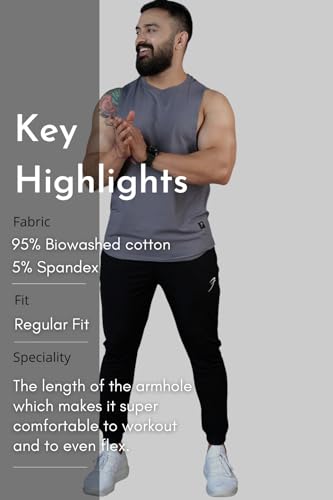 Image of FUAARK Men's Cotton Sleeveless Tank Tops Gym Vest for Mens