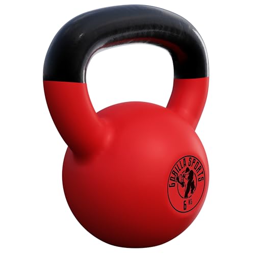 GORILLA SPORTS® Kettlebell - 2-32 kg Gewichte, Einzeln/Set, Gusseisen, Vinyl Beschichtung, Bodenschonende - Kugelhantel, Schwunghantel, Kugelgewicht, Rundgewichte für Fitness, Gym, Krafttraining