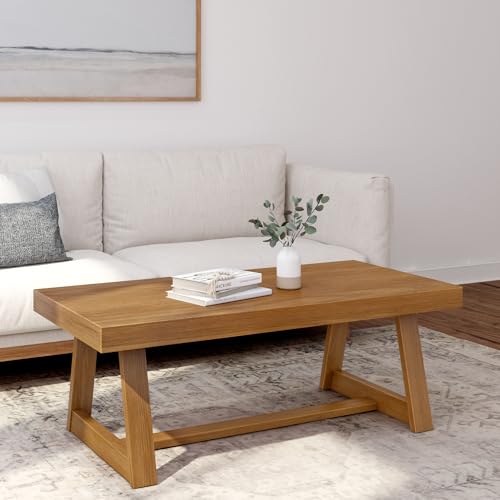 Plank+Beam Classic Coffee Table, 48 Inch, Rectangular, Pecan Wirebrush by Plank+Beam - Used condition - US$106.32