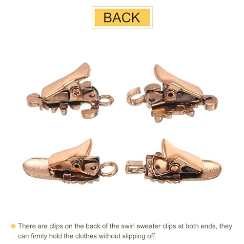 Image of uxcell Vintage Sweater Clips, Cape Cloak Clasp Retro Cardigan Clips Shawl Collar Clasp Dress Shirt Brooch Clip