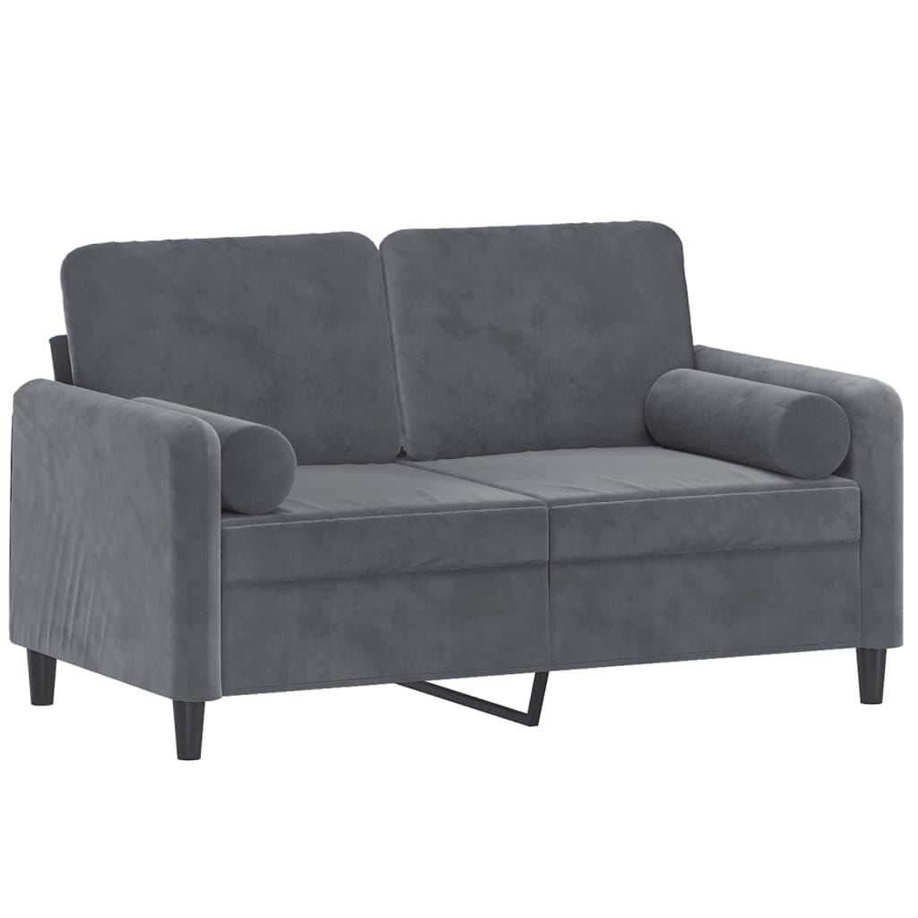 LAPOOH Divano a 2 Posti con Cuscini Grigio Scuro 120 cm in Velluto,Divano,Divano da Soggiorno,Design Moderno,Divano Posti Economico(SPU:3200872)