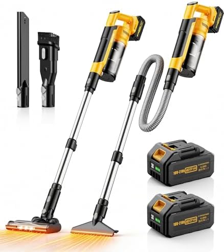 qimedo 8000mAh Cordless Vacuum Cleaner with 2 Batteries, 700W Pow...