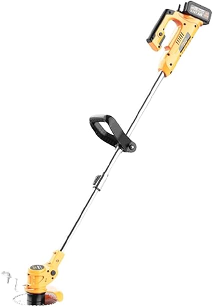Review Outdoor Power Tools Lawn Mowers & Tractors Household Lawn Mower Multifunctional Metal Material Small Lithium Battery Lawn Mower Small Garden Grass Trimmer (Color : Yellow, Size : Battery2)