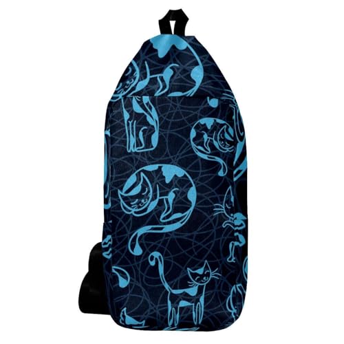 Sac à dos à bandoulière chat bleu pour vos balades urbaines et voyages légers