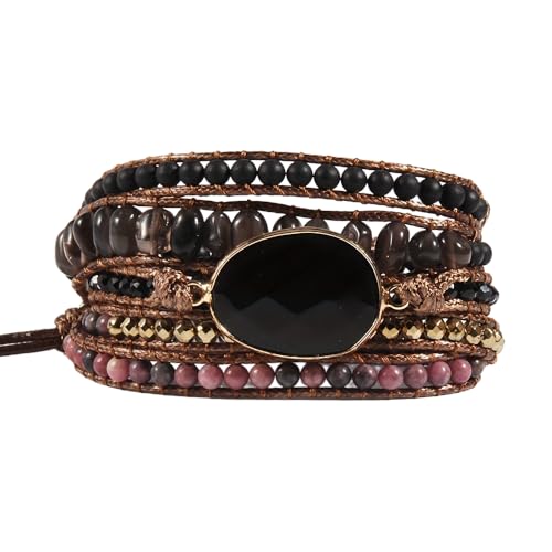 Image of Boho Stone Wrap Bracelet for Women,Turquoise Beaded Bracelet Jewelry Gift